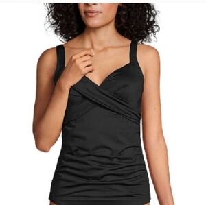Black Women's 22W DDD, Underwire Tankini with Tummy Control